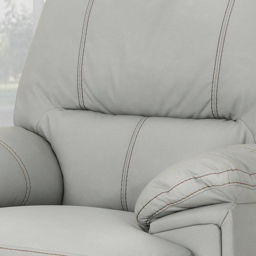 Light Grey Leather Swivel Power Recliner H437226