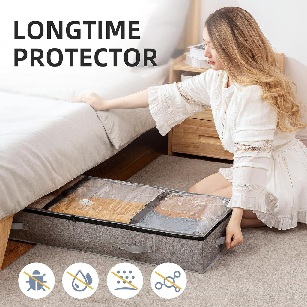 Under Bed Vacuum Storage Bags for Comforters and Blankets, Large Capacity Foldable U64346