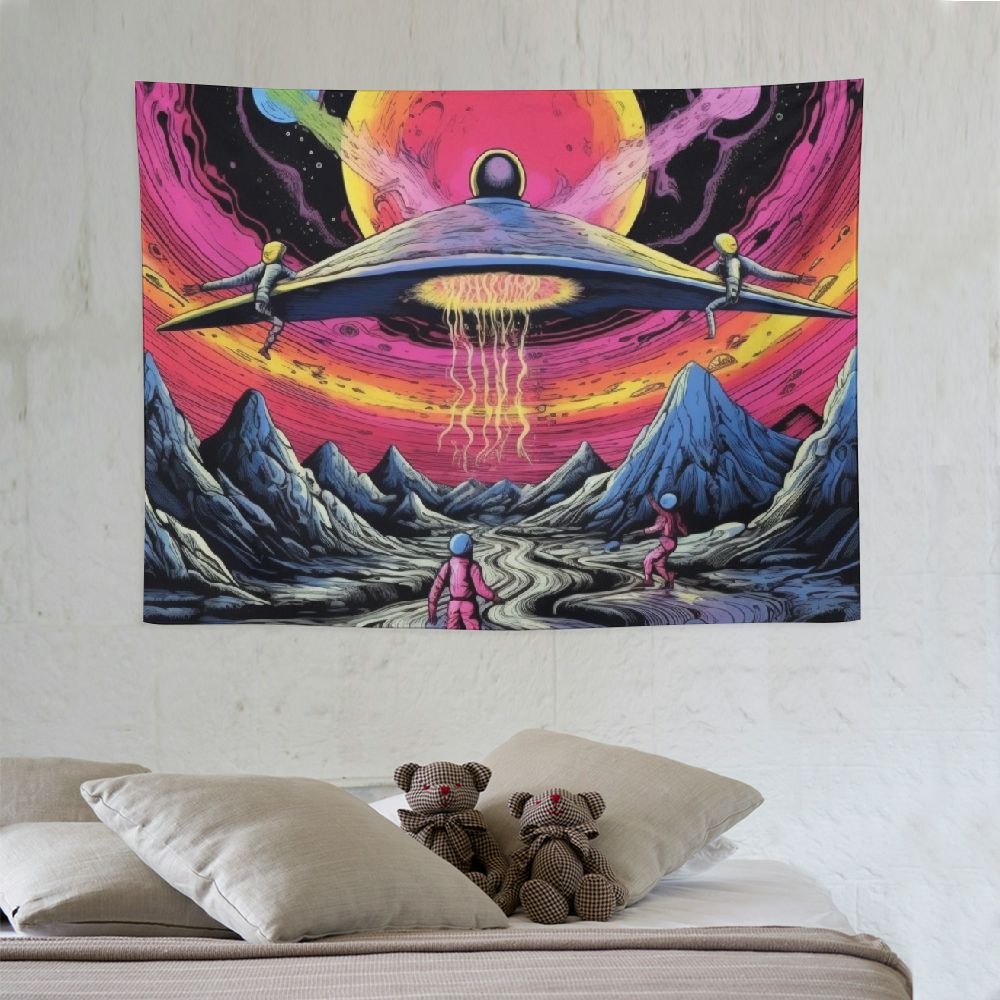 UFO Astronaut Galaxy Space Wall Art Tapestry G893