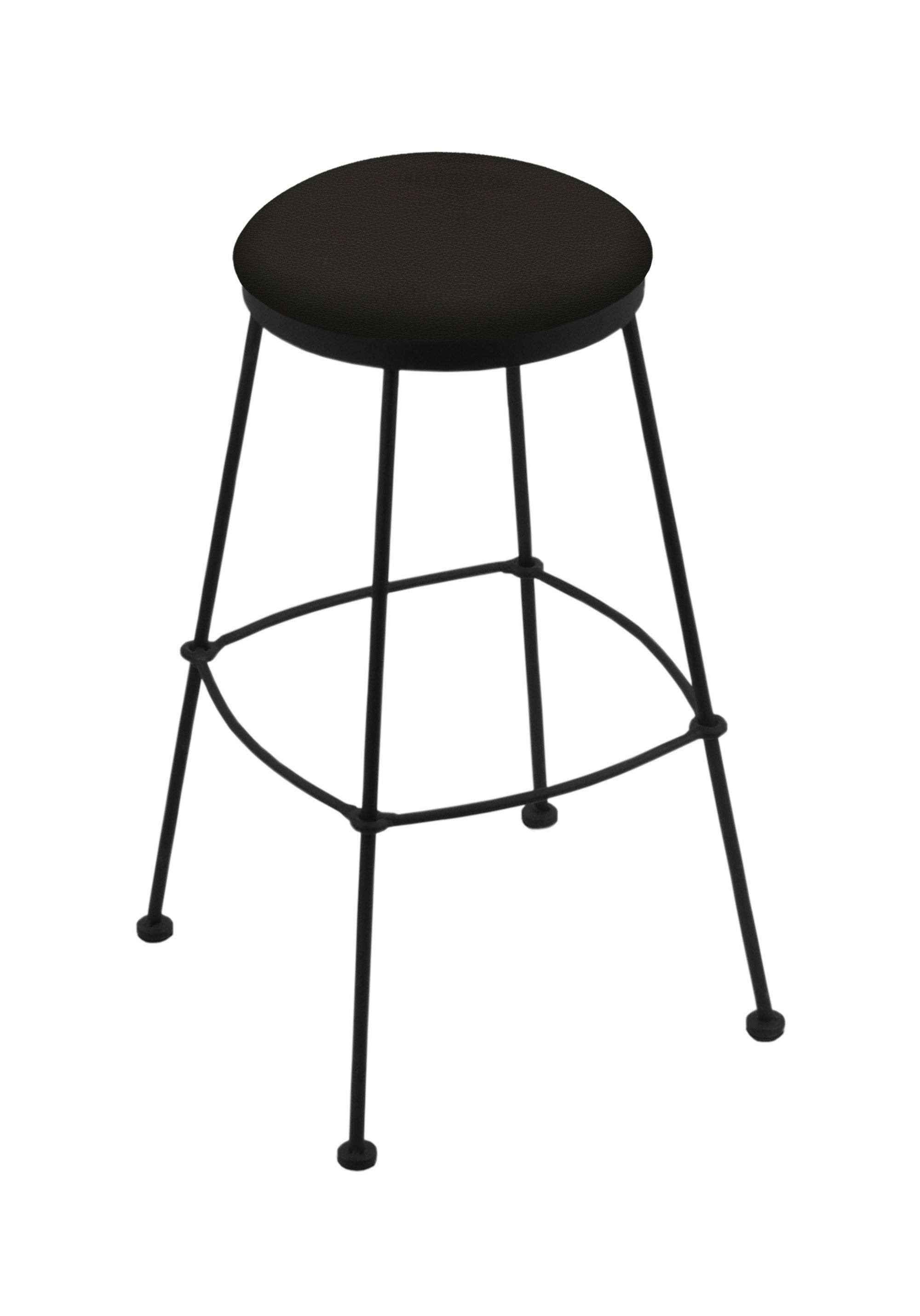 Stationary Counter Stool with Black Wrinkle Seat Q7540