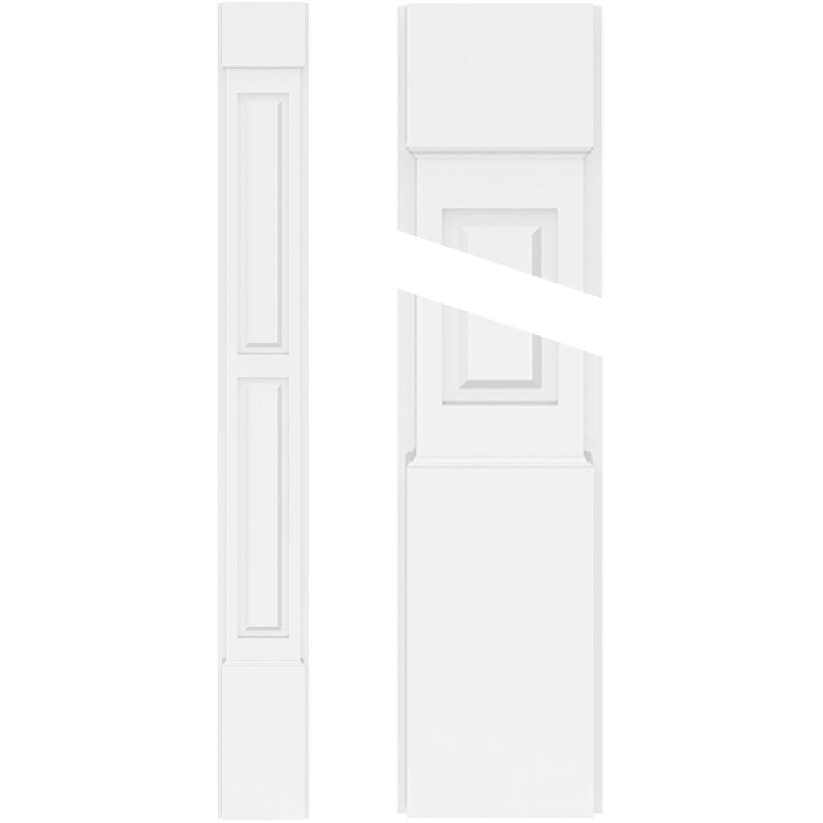 Two Equal Raised Panel PVC Pilaster (Pair) E6527