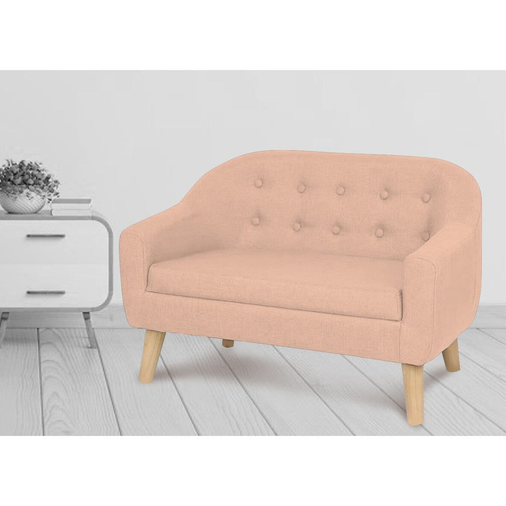 Pink Wood Leg Mini Sofa A53269
