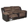 Contemporary Reclining Loveseat with Console in Chestnut P826474