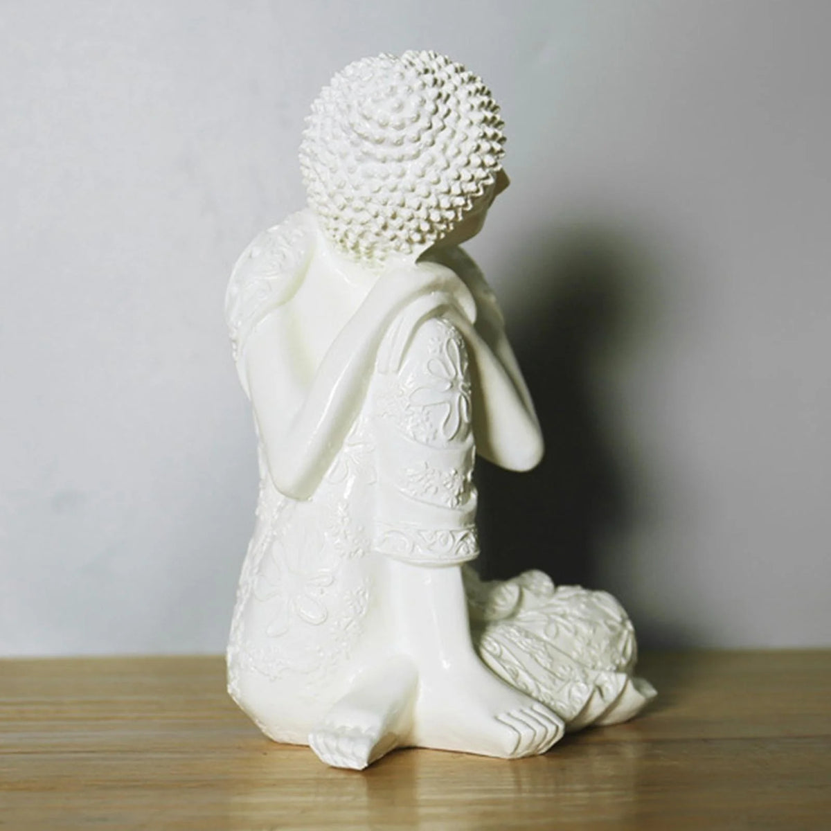 White 23cm Resin Sleeping Buddha Statue Sculpture A646