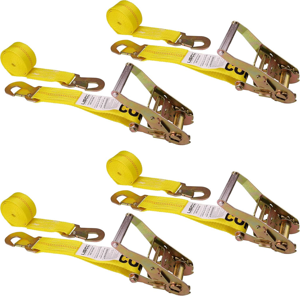 2 Inch x 12 Foot Ratchet Straps with Snap Hook, 4 Pack R896413