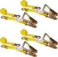 2 Inch x 12 Foot Ratchet Straps with Snap Hook, 4 Pack R896413