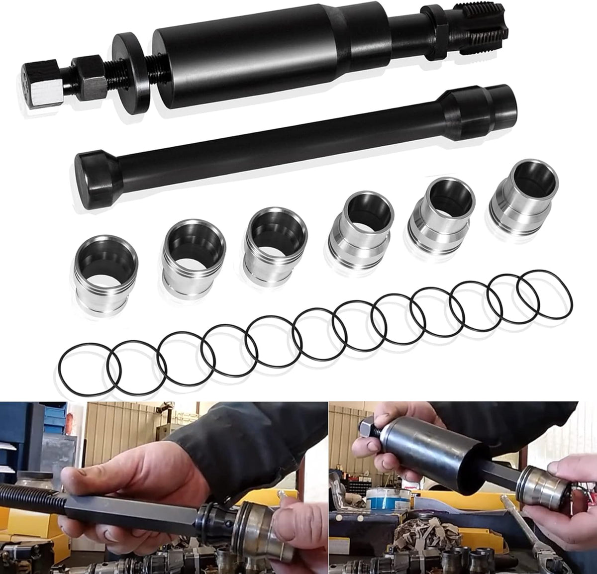 Injector Sleeve Cup Removal Installation Tool with Parts Kit for CAT 3126 C7 C9 HUEI Injectors J598