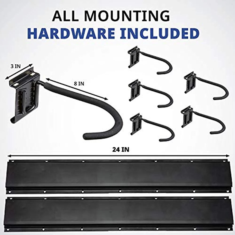6 Adjustable Hooks Garage Bike Rack Wall Mount Bicycle Storage Hanger S302