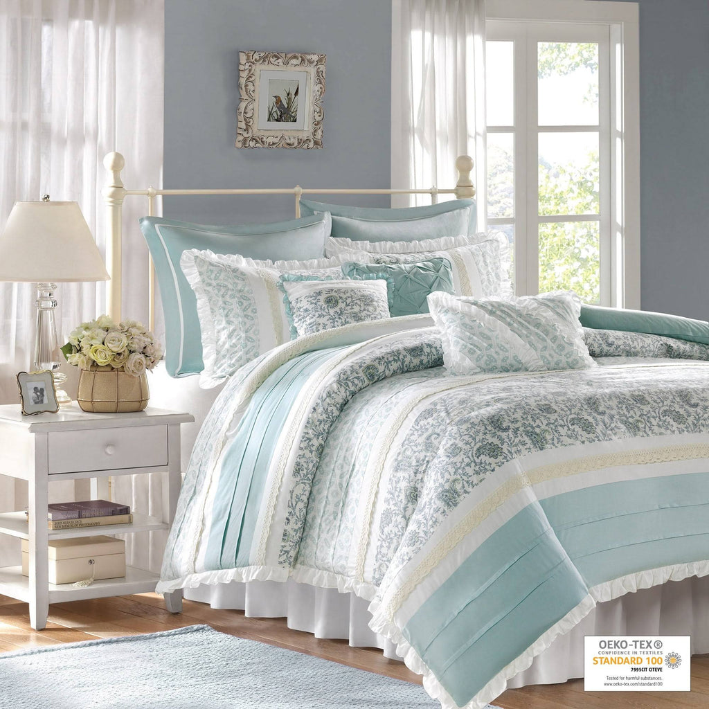 California King Cotton Percale Duvet Cover Set of 9 O295781