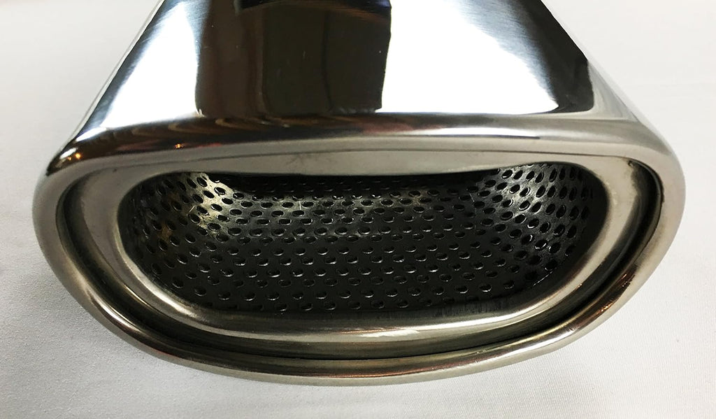 Double Wall Rolled Oval Stainless Steel Exhaust Tip Pack of 2 L937