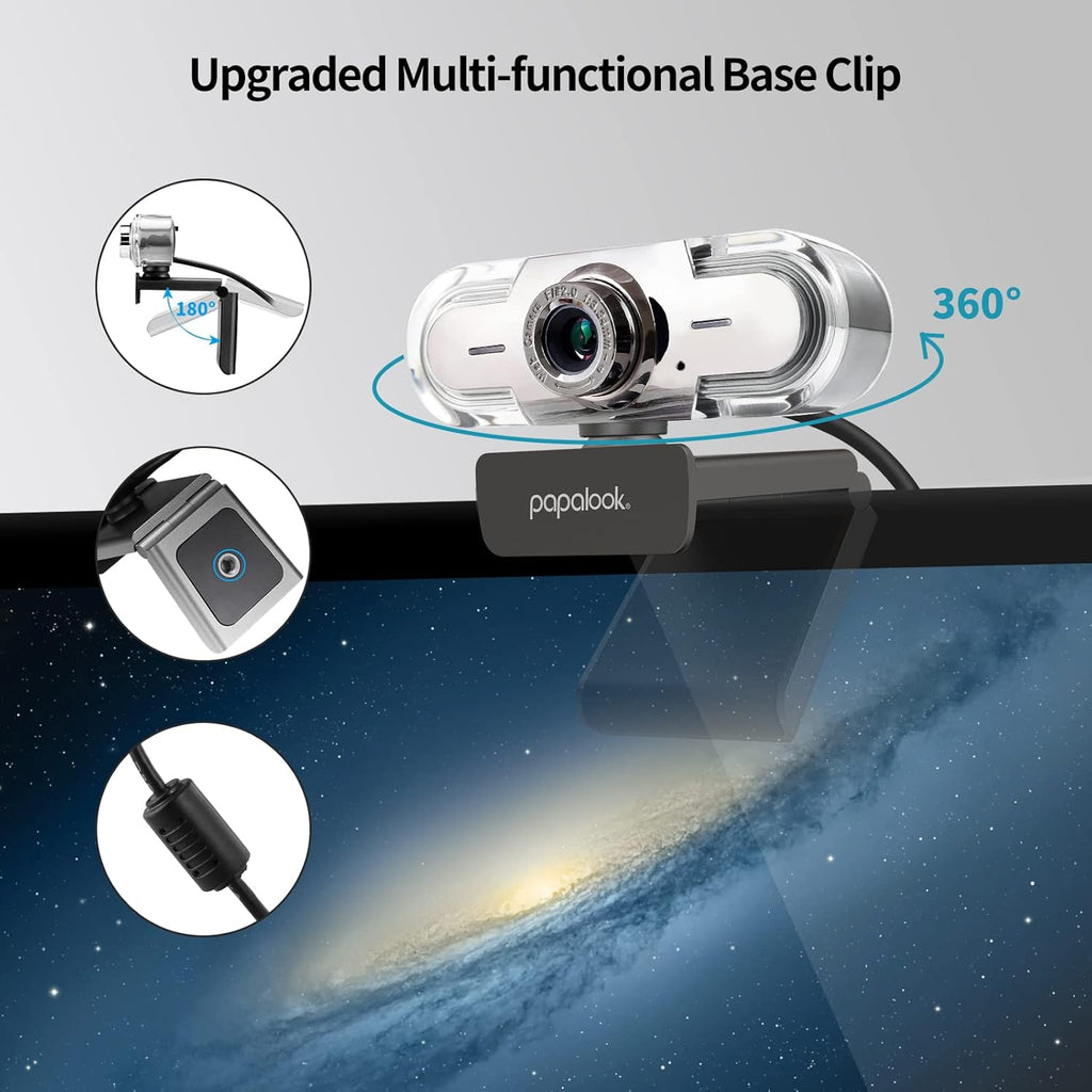 1080P Webcam with Microphone, Full HD Streaming Web Camera, 90° View Computer Camera, Manual Focus USB Camera C82121