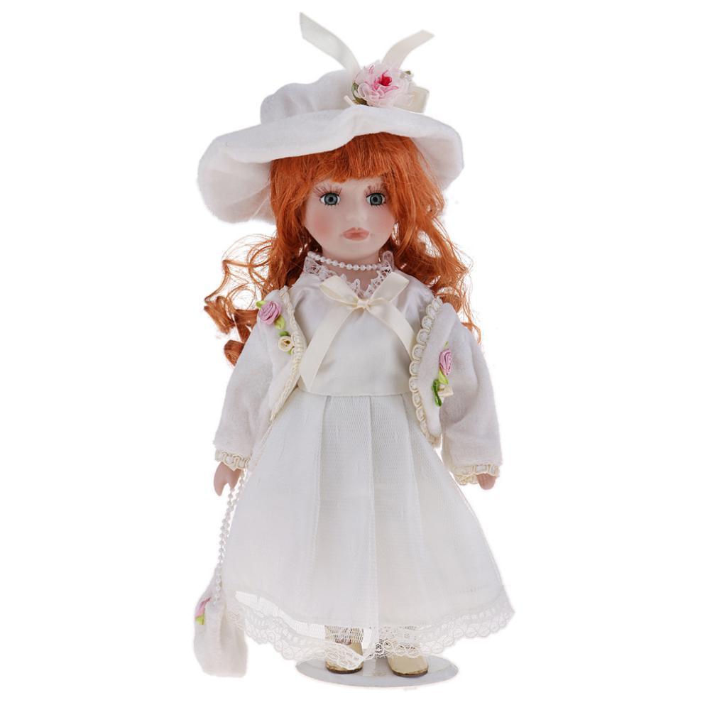 12inch Porcelain Doll with Lace Dress & Stand G607914
