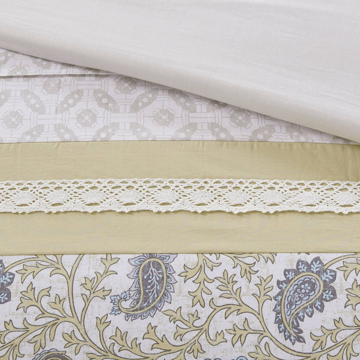 California King Cotton Percale Duvet Cover Set of 9 O295781