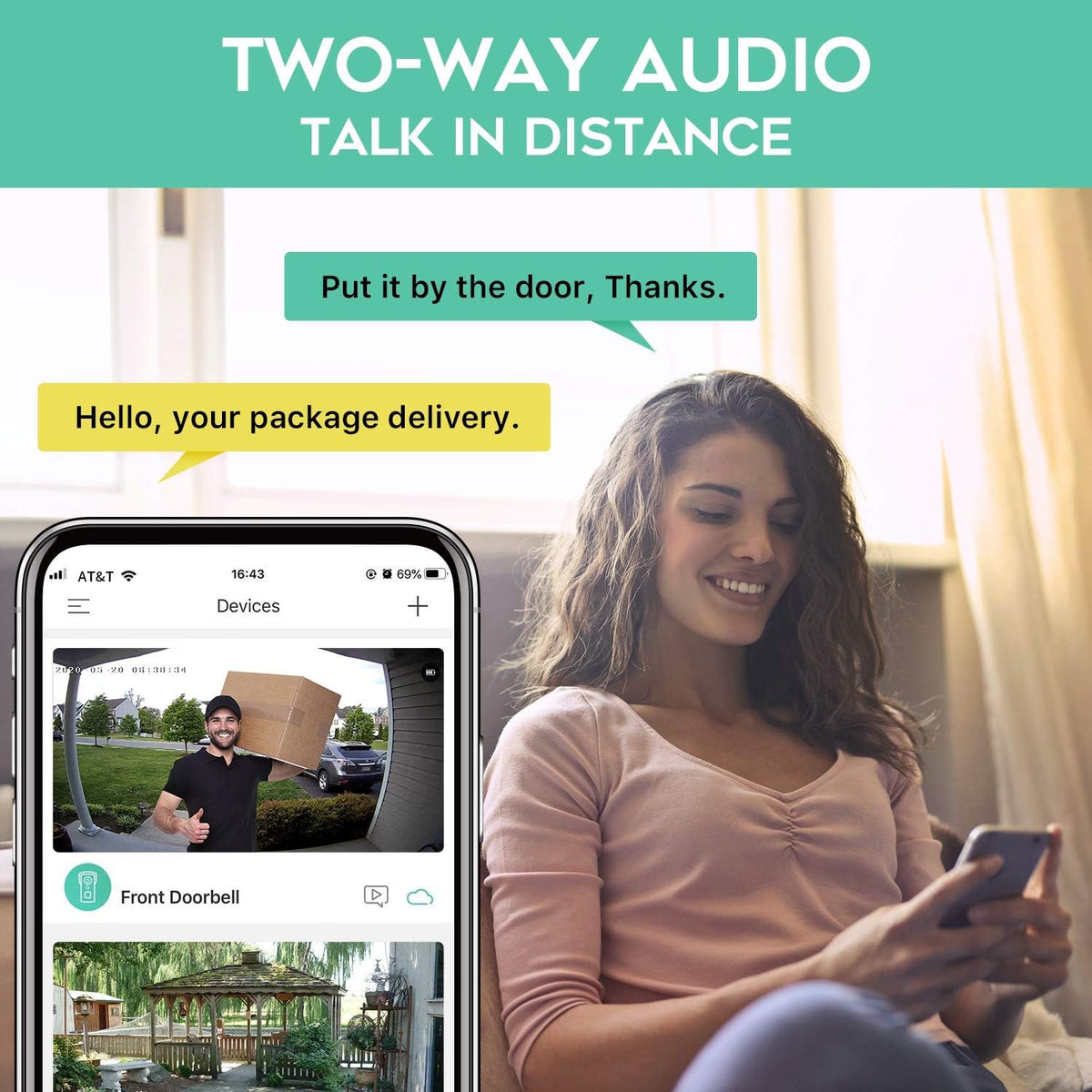 Wireless Video Doorbell Camera with Wireless Chime X32417