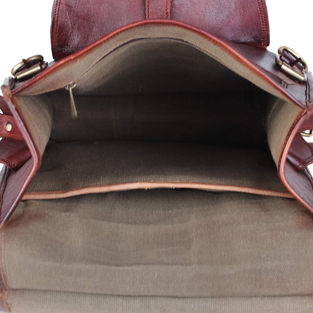 Vintage Full Grain Leather Laptop Backpack E838037