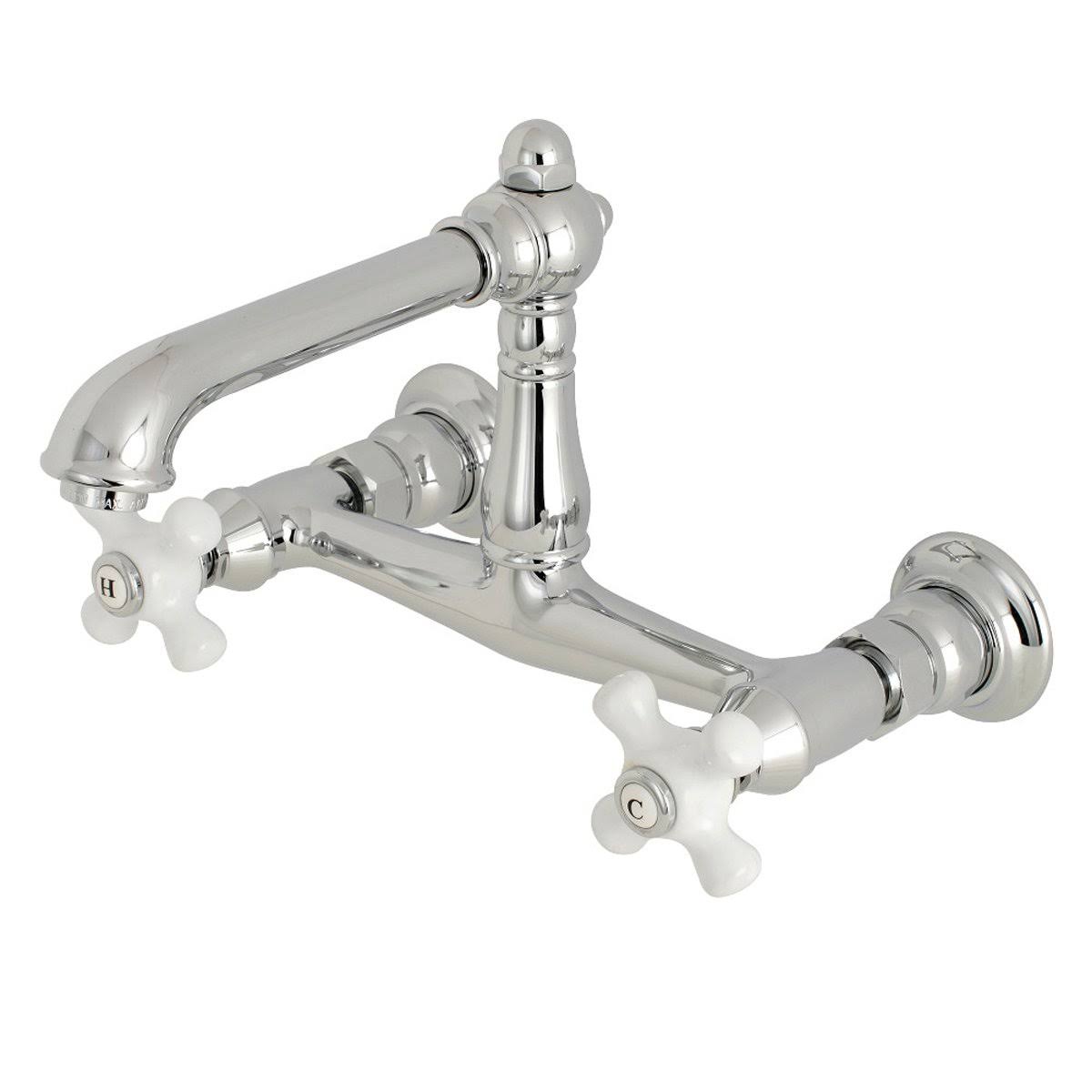 Polished Brass Wall Mount Bathroom Faucet X1361