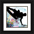 26x26 Black Ornate Wood Framed Art Print K1365