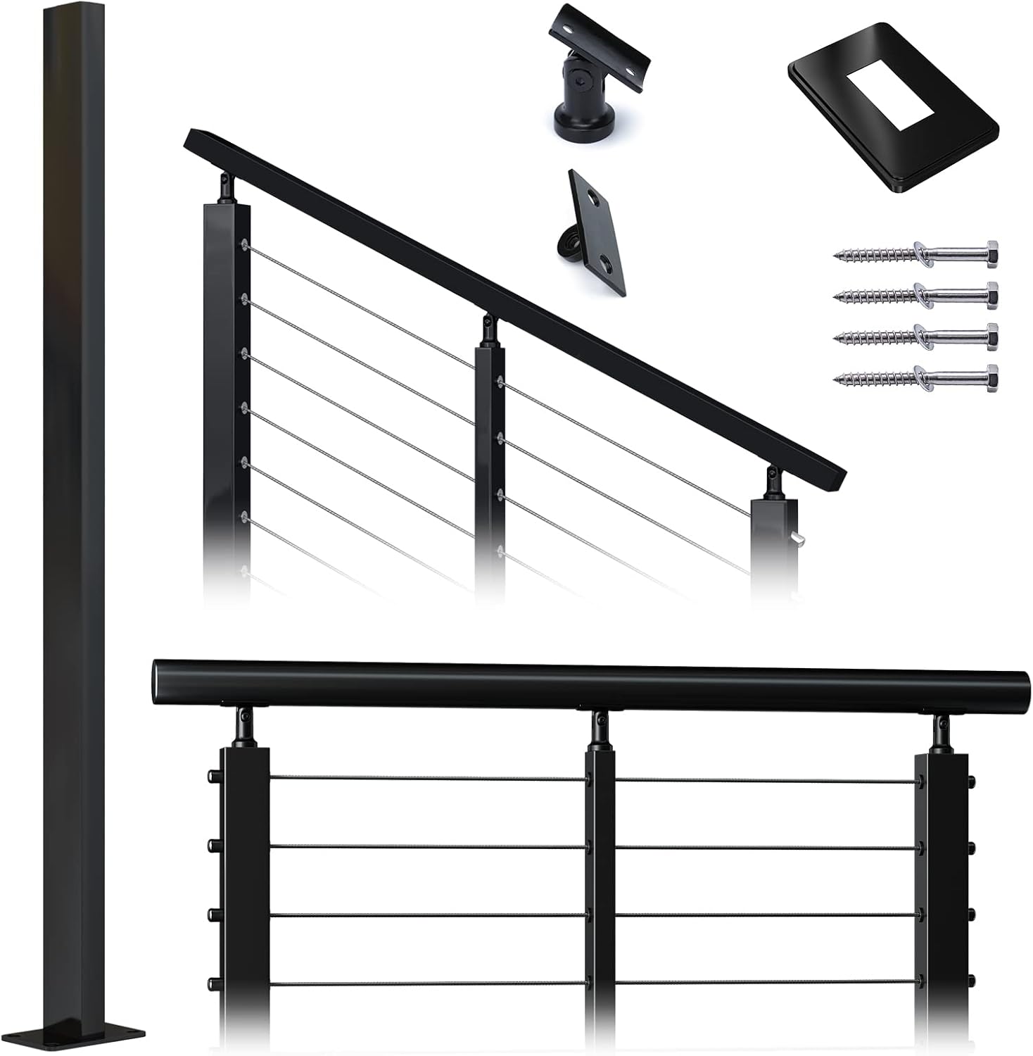 36x1x2 Stainless Steel Black Un-drilled Post O2119