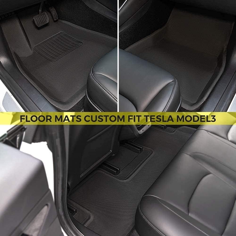 Floor Mats for Tesla Model 3, All Weather Anti-Slip Waterproof Floor Liners, 3 Pieces/Set W214
