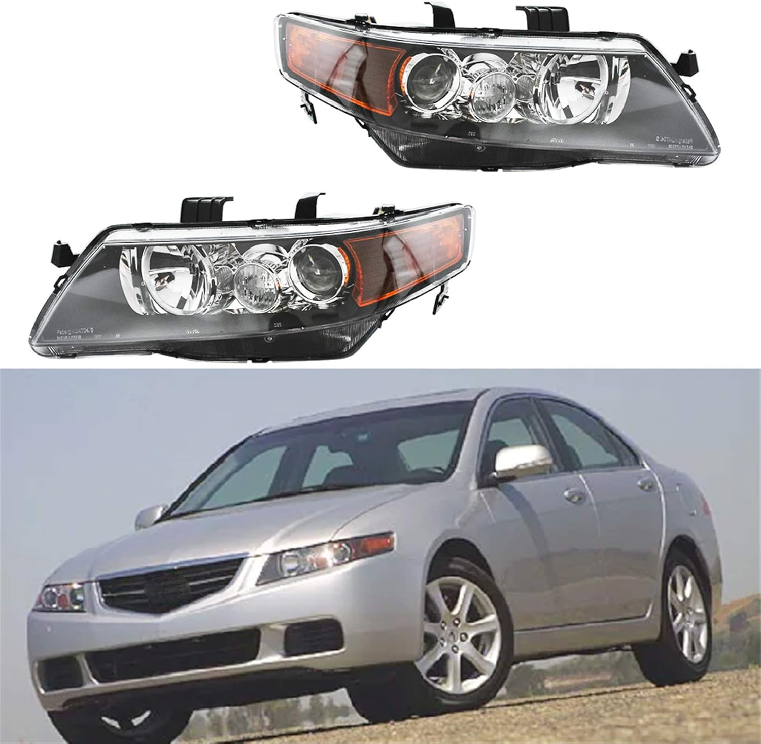 Black Projector Headlight Assembly Replacement Driver & Passenger Side Z830