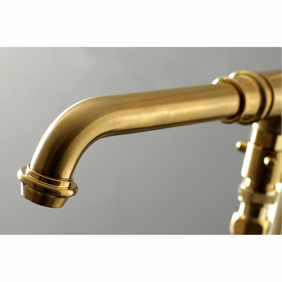 Brushed Brass Freestanding Tub Faucet with Hand Shower I13060