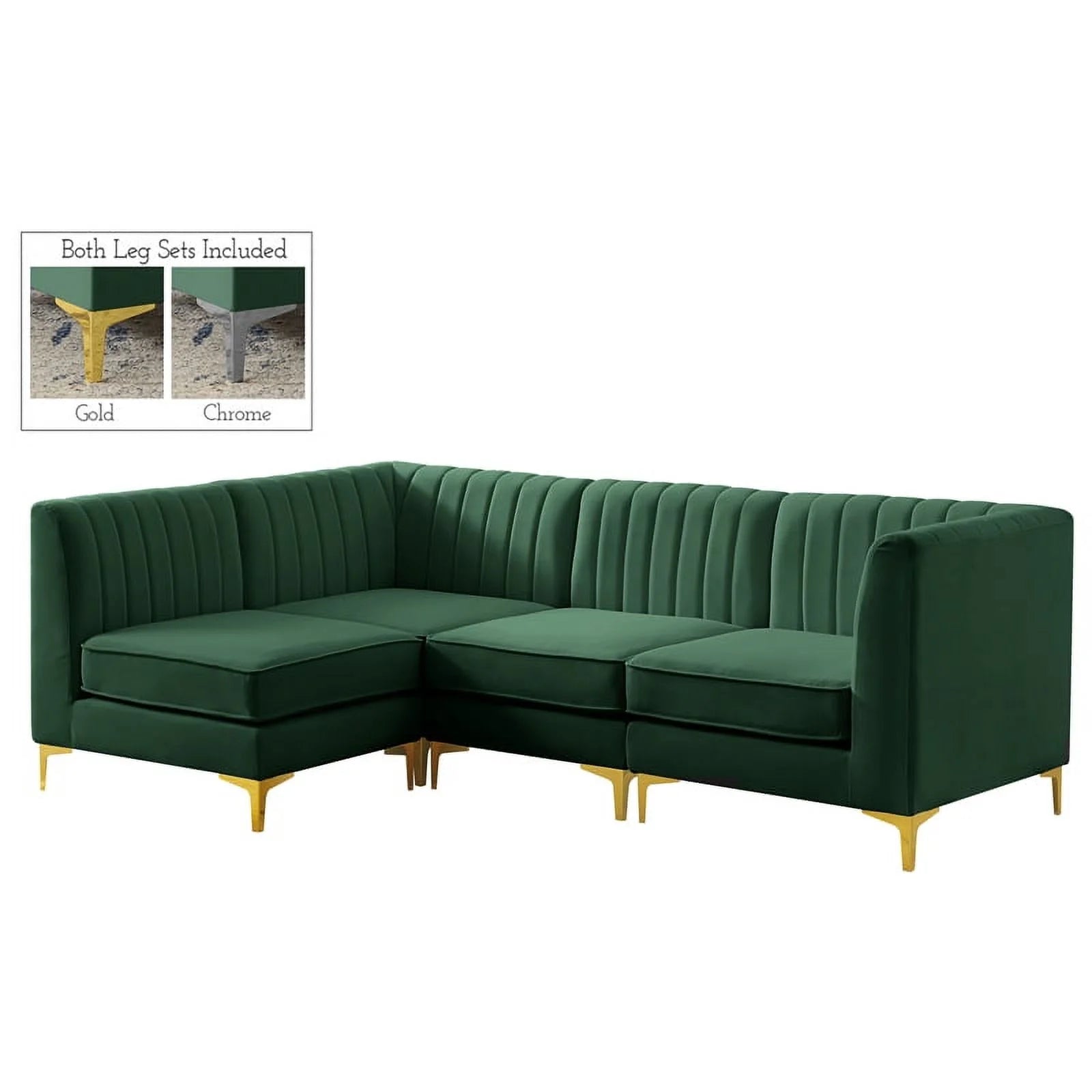 Green Velvet Modular Sectional C634143