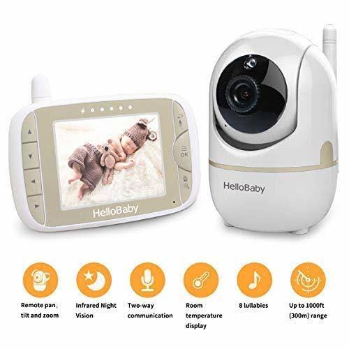 Baby Monitor with Remote Pan-Tilt-Zoom Camera and 3.2 LCD Screen, Infrared Night Vision H8823