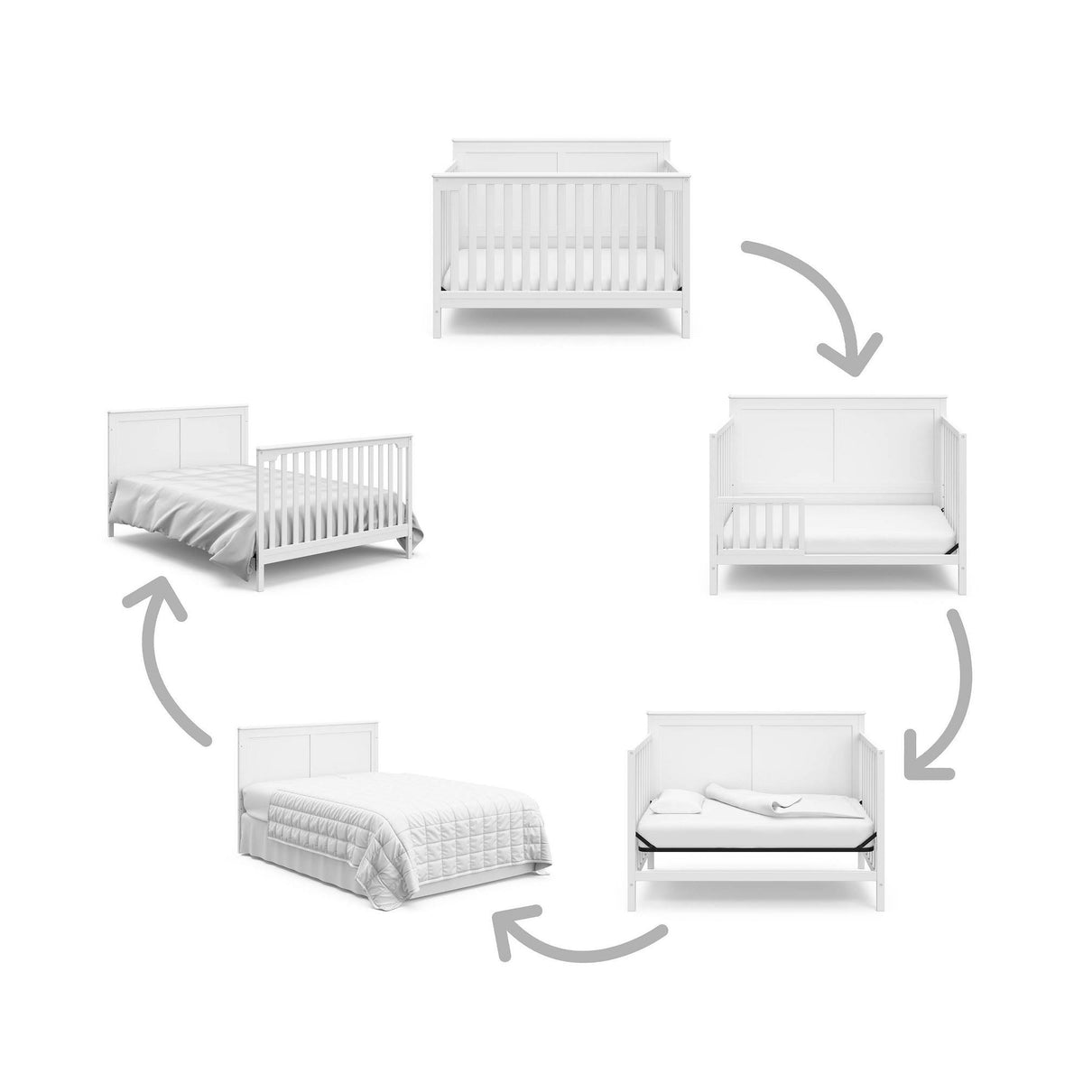 White 4-in-1 Convertible Crib I47272
