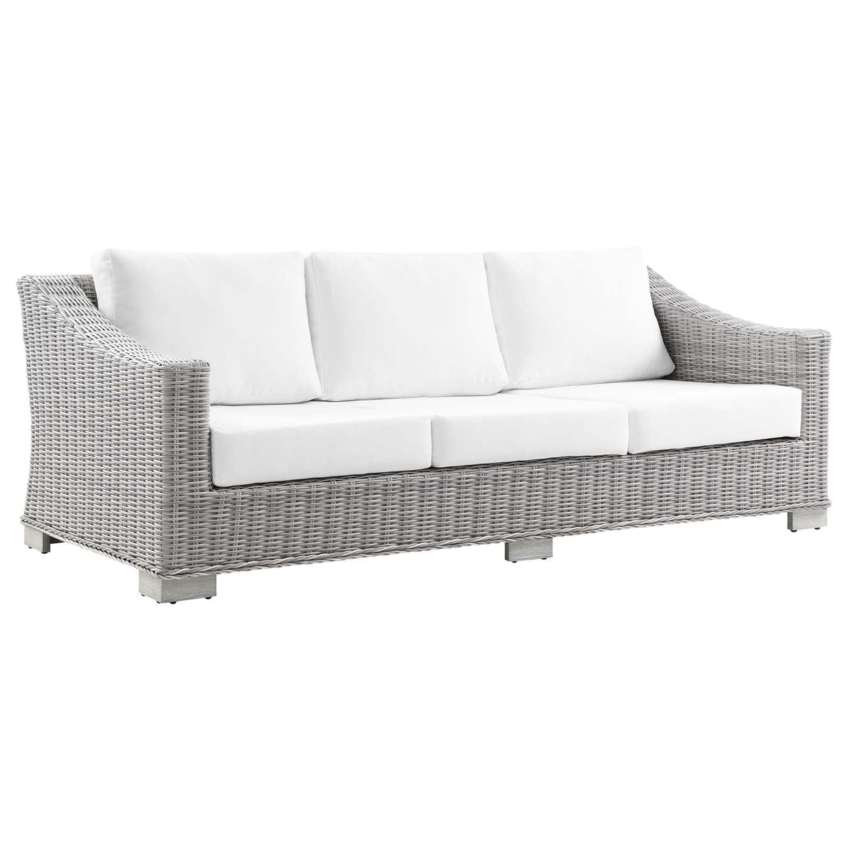 Light Gray Wicker Rattan Outdoor Sofa F516562