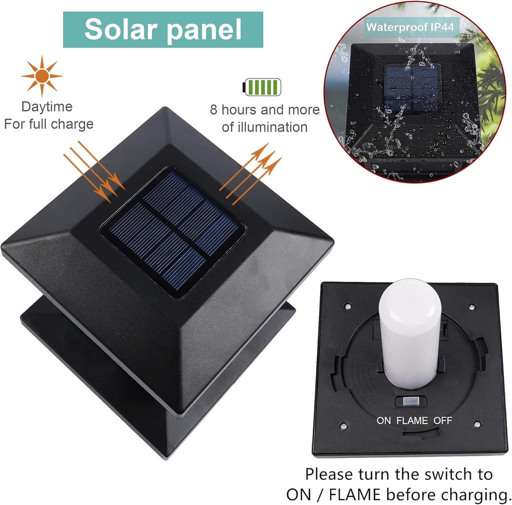 6 Pack Solar Flame Post Lights M822