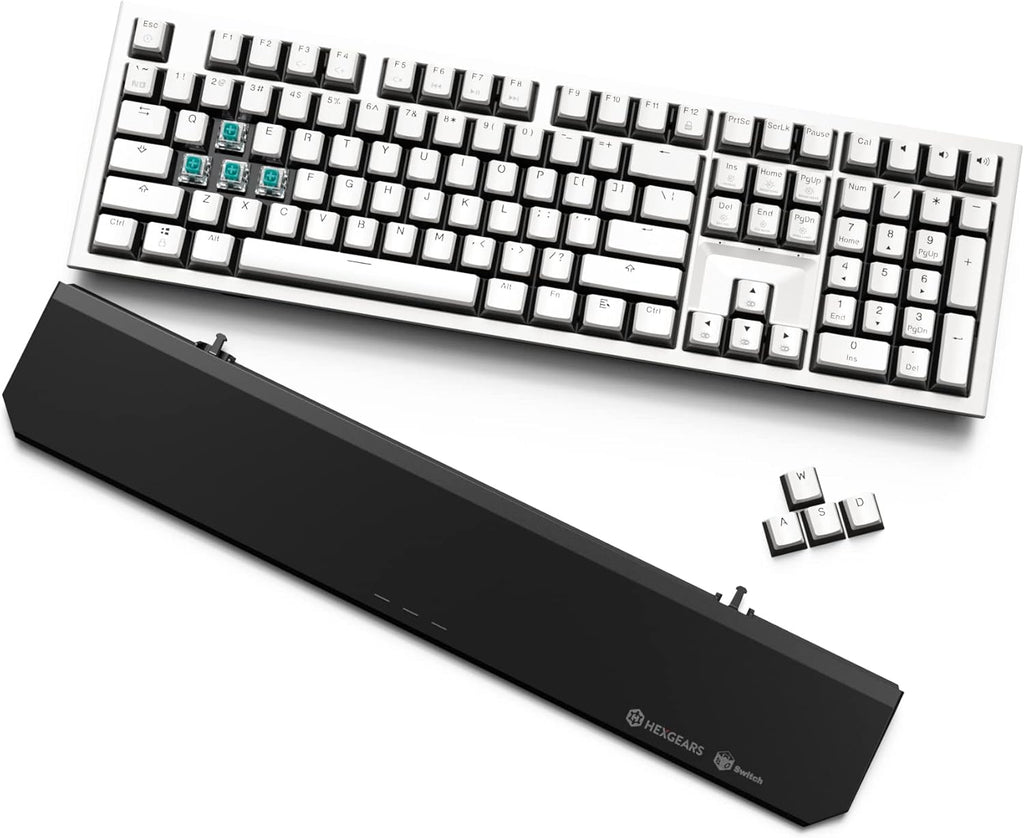 Wireless Mechanical Keyboard with Kaihl Box Switch, 108-key Typewriter Keyboard with Wrist Rest L80672