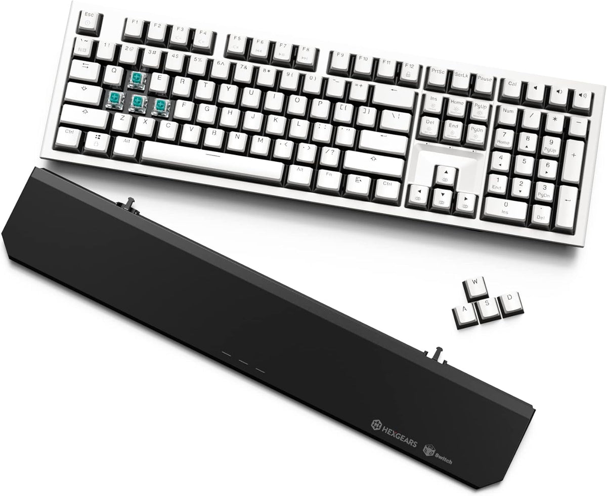Wireless Mechanical Keyboard with Kaihl Box Switch, 108-key Typewriter Keyboard with Wrist Rest L80672
