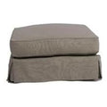 Light Gray Slipcovered Ottoman C2354