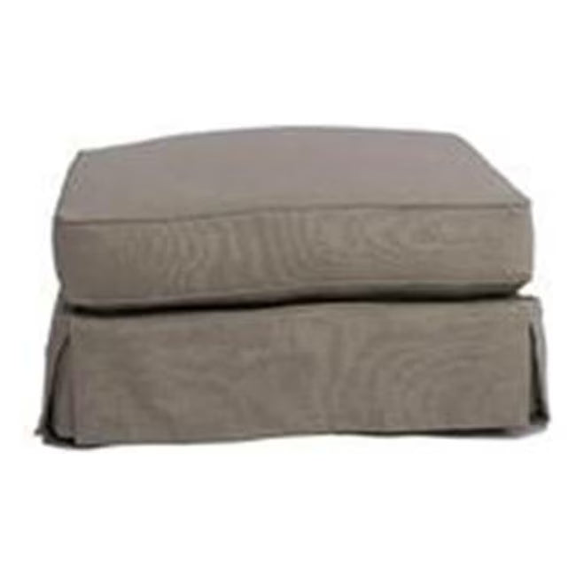 Light Gray Slipcovered Ottoman C2354