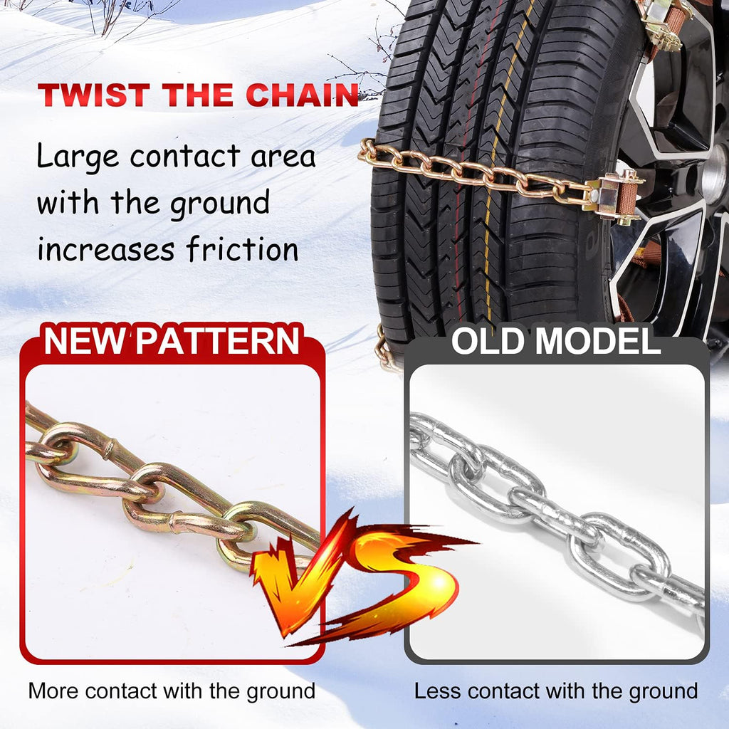 12 pcs Tire Chains for Cars with Adjustable Lock Z349
