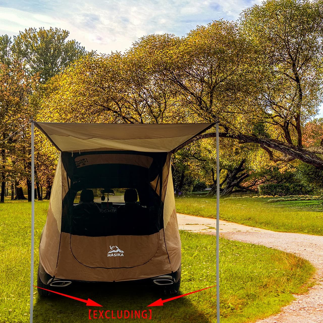 Yellow Waterproof 3000MM Tailgate Shade Awning Tent L914
