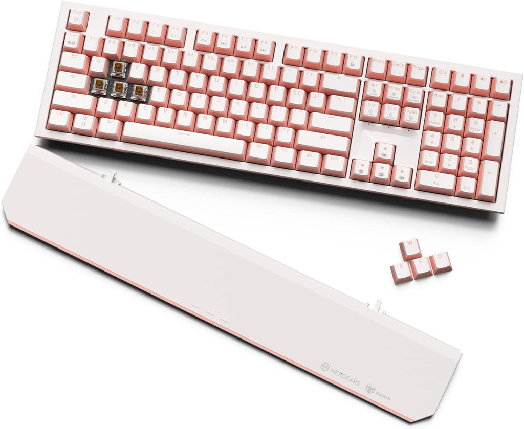 Wireless Mechanical Keyboard with Kaihl Box Switch, 108-key Typewriter Keyboard with Wrist Rest L80672