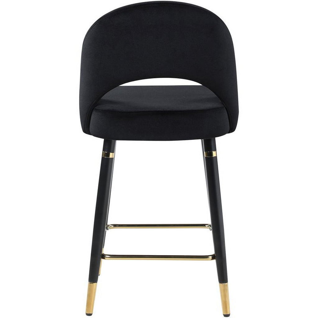 Arched Back Upholstered Counter Height Stool in Black P531445