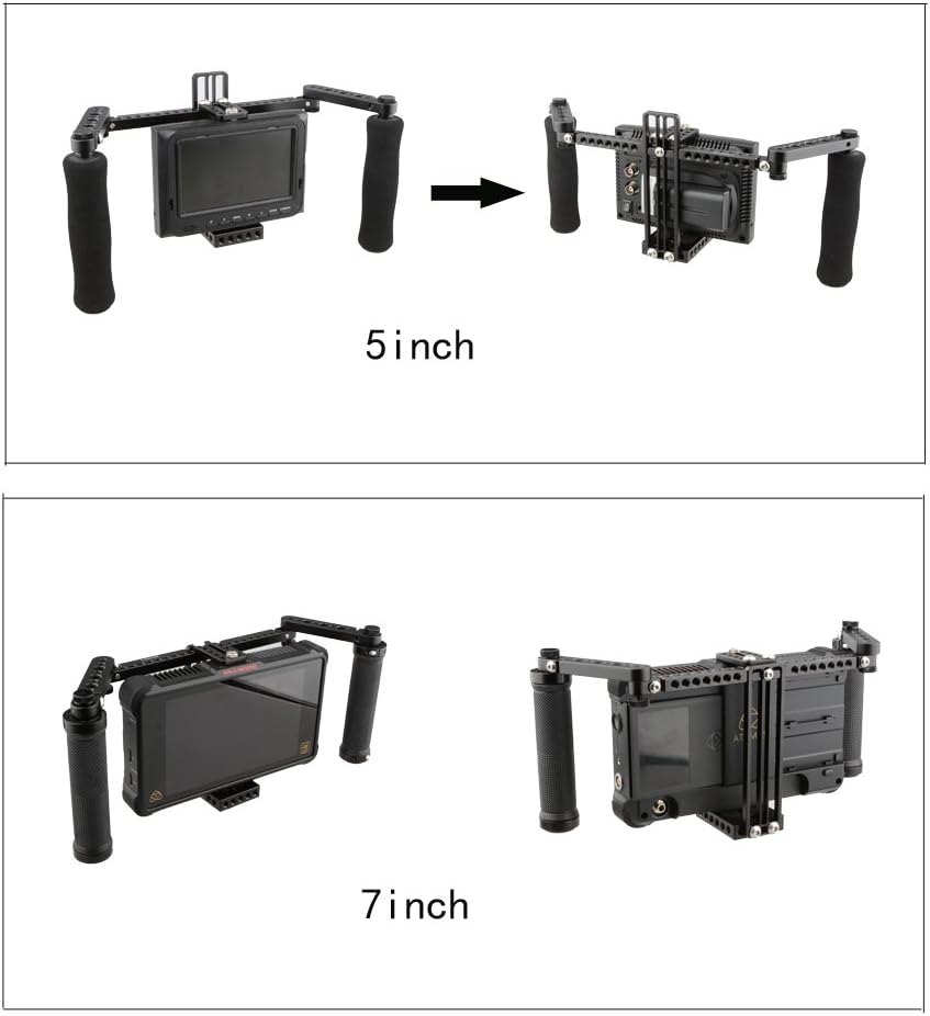 Monitor Cage with Adjustable Handles for 5 inch and 7 inch LCD Monitors Pack of 2 T6971