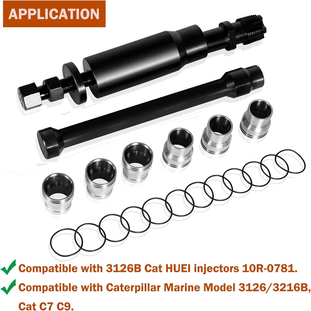 Injector Sleeve Cup Removal Installation Tool with Parts Kit for CAT 3126 C7 C9 HUEI Injectors J598