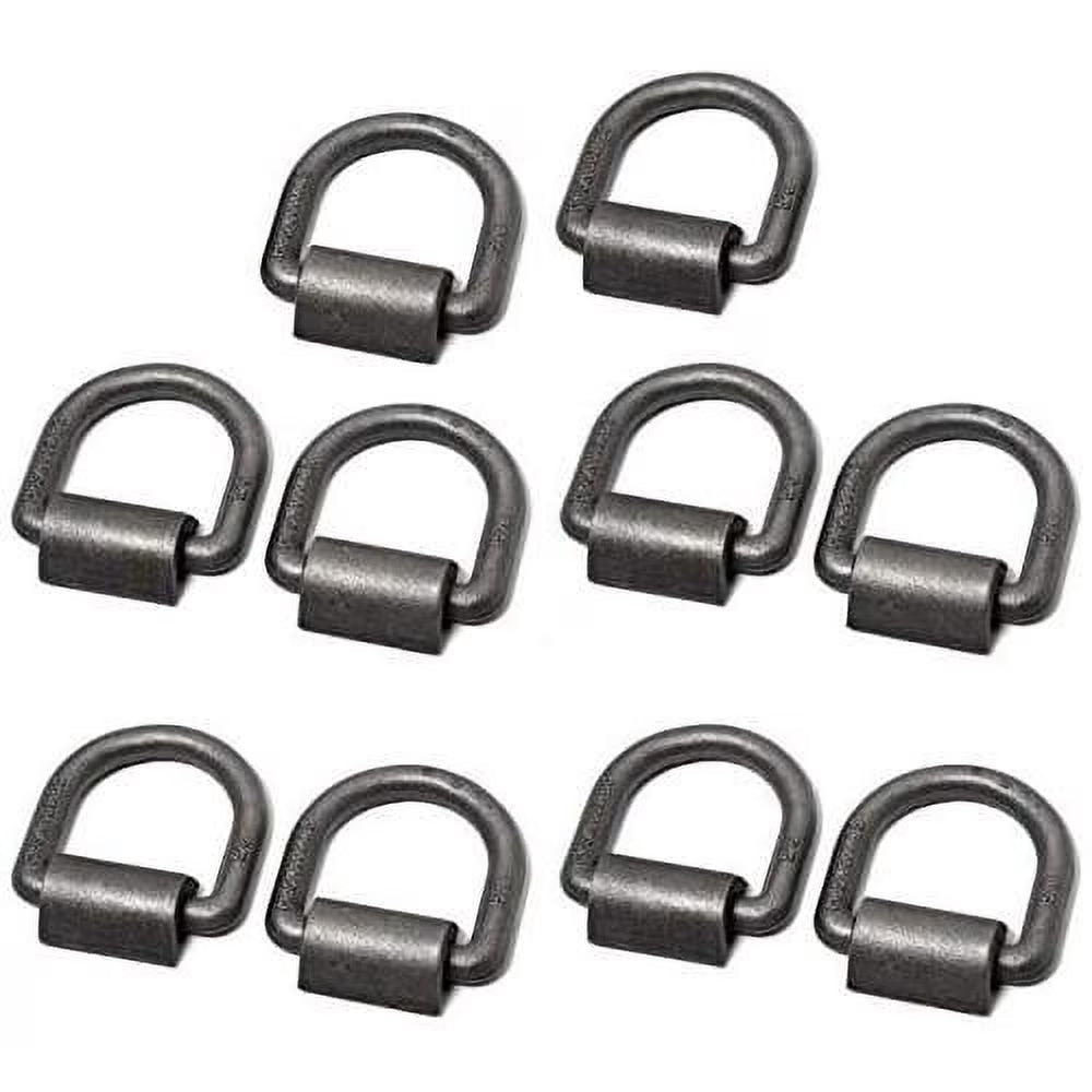 18000 Lbs Weld-On D-Ring Anchor Flatbed Truck Trailer Ratchet Strap Cargo Tie Down (10) Y1784