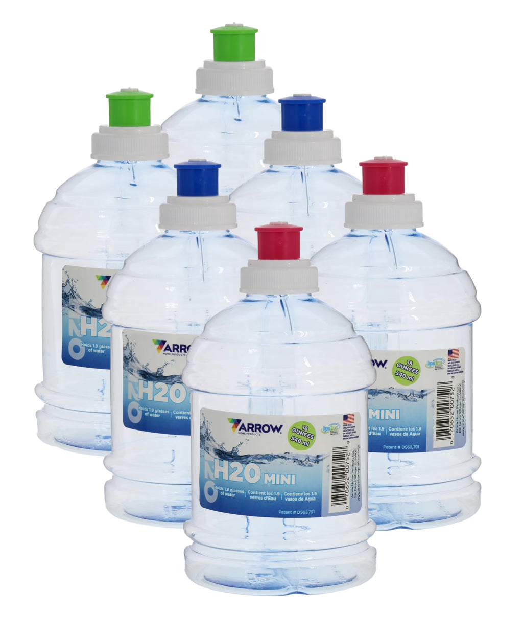 18 oz Clear BPA-Free Water Bottles 6 Pack G221