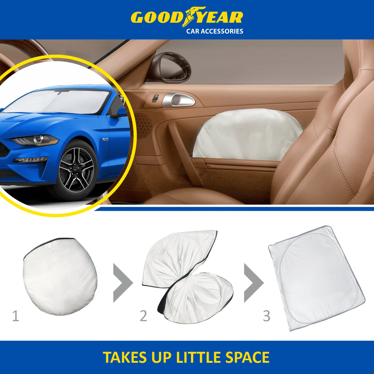Foldable Windshield Sun Shade for Ford Mustang D567