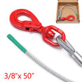 3/8"x 50" Hot-Dip Galvanized Steel Wire Rope Sling Winch Cable Q703