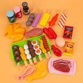 80PCS Simulation Kitchen Toys Cookware BBQ Pretend Cooking Play Miniature Food Kids Barbecue Set Educational Toy 27pcs F512