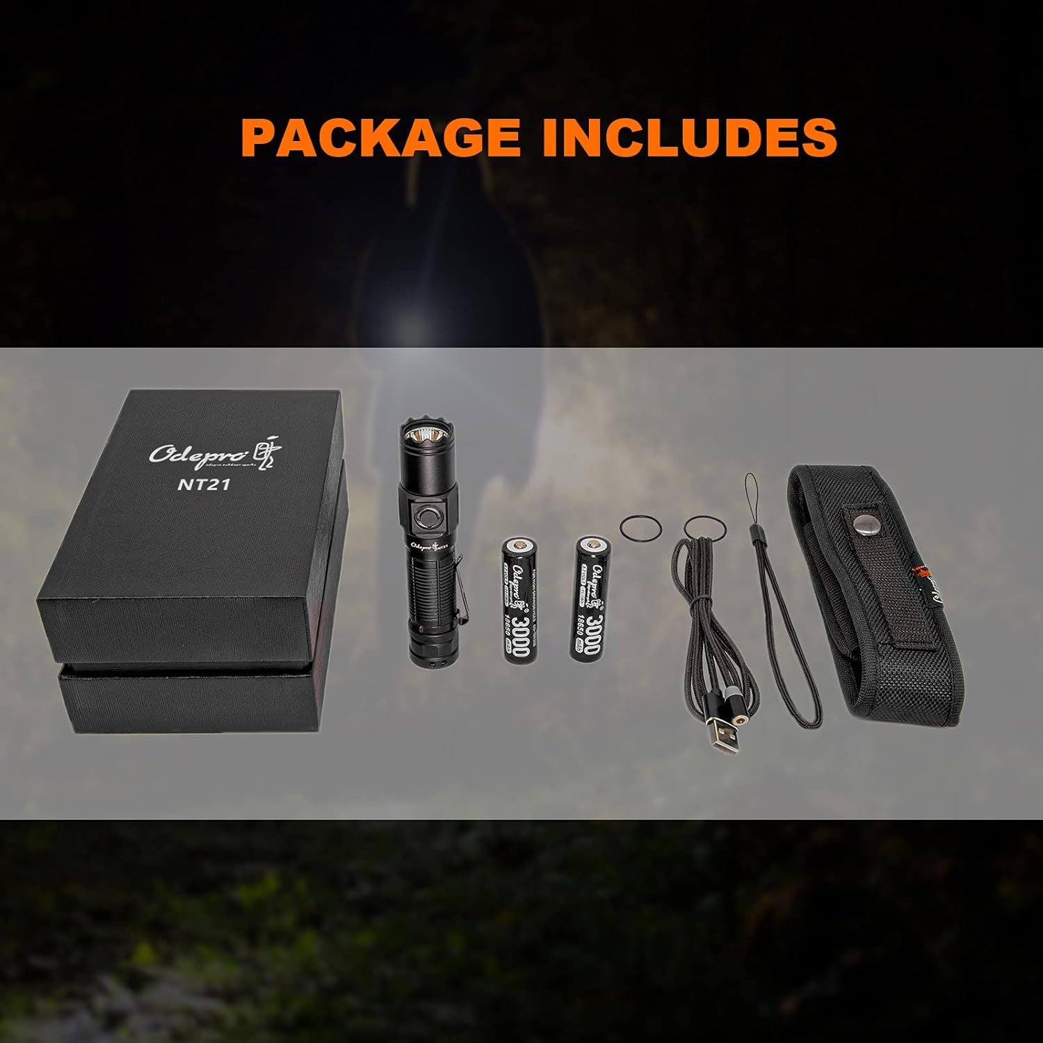 1200 Lumen LED Rechargeable Flashlight with Power Display, IP67 Waterproof, 5 Light Modes E59387