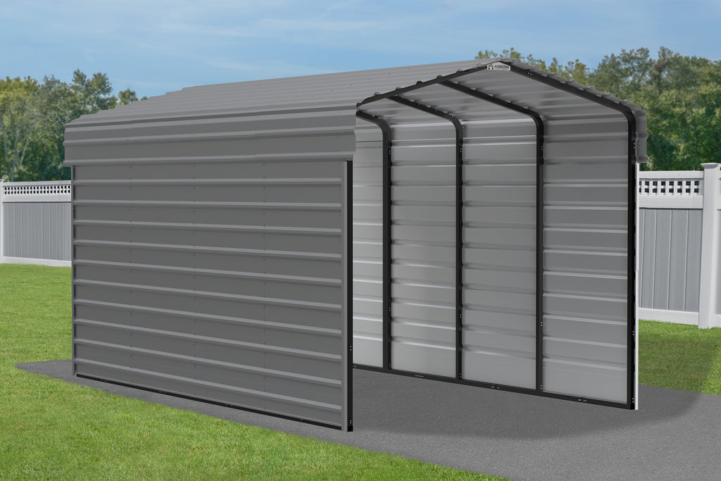 Galvanized Steel Carport Kit, 10' x 20' x 9', Charcoal N56773