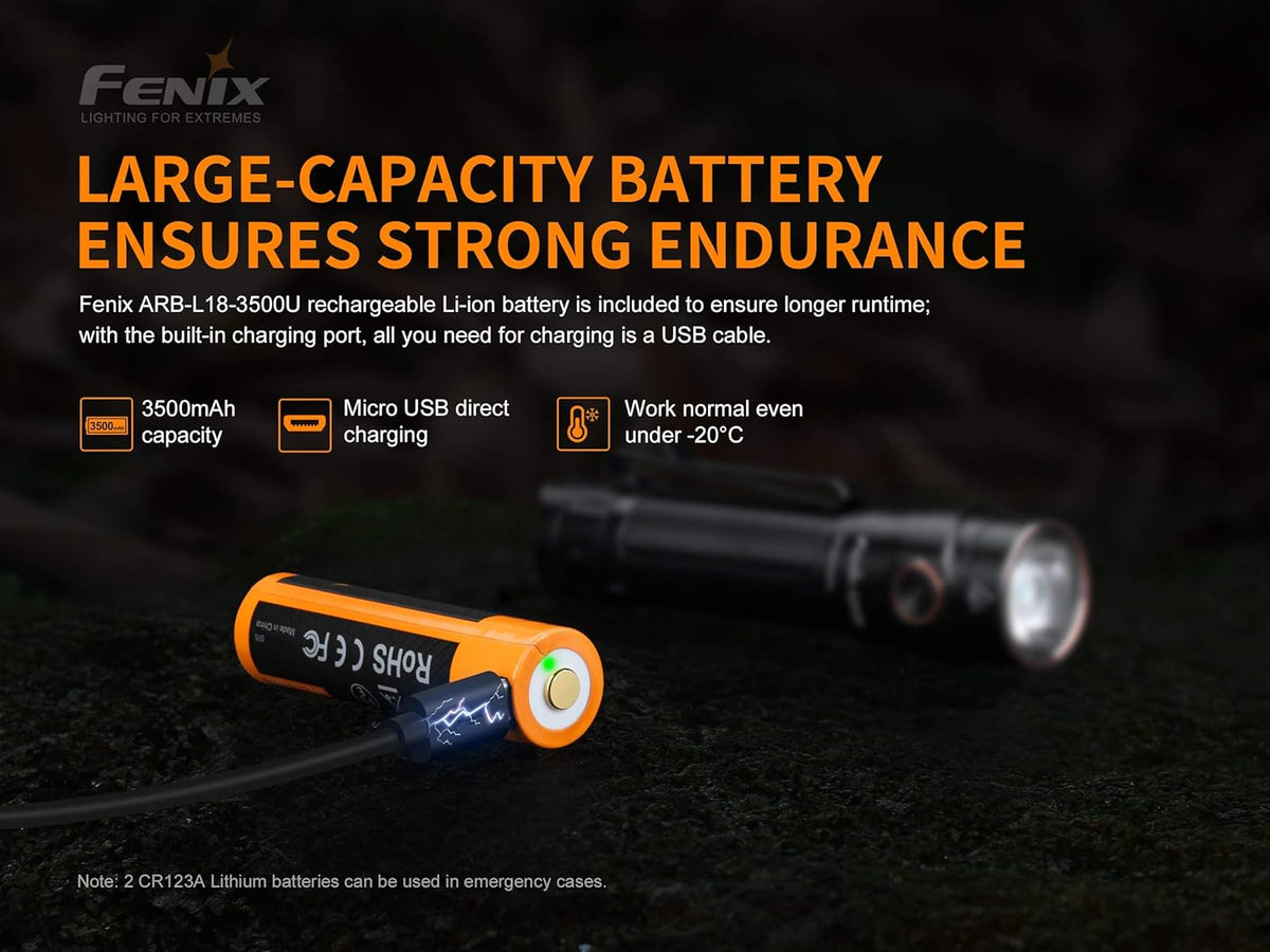 1600 Lumen LED Tactical Flashlight with 2 X 3500mAh Rechargeable Battery M670533