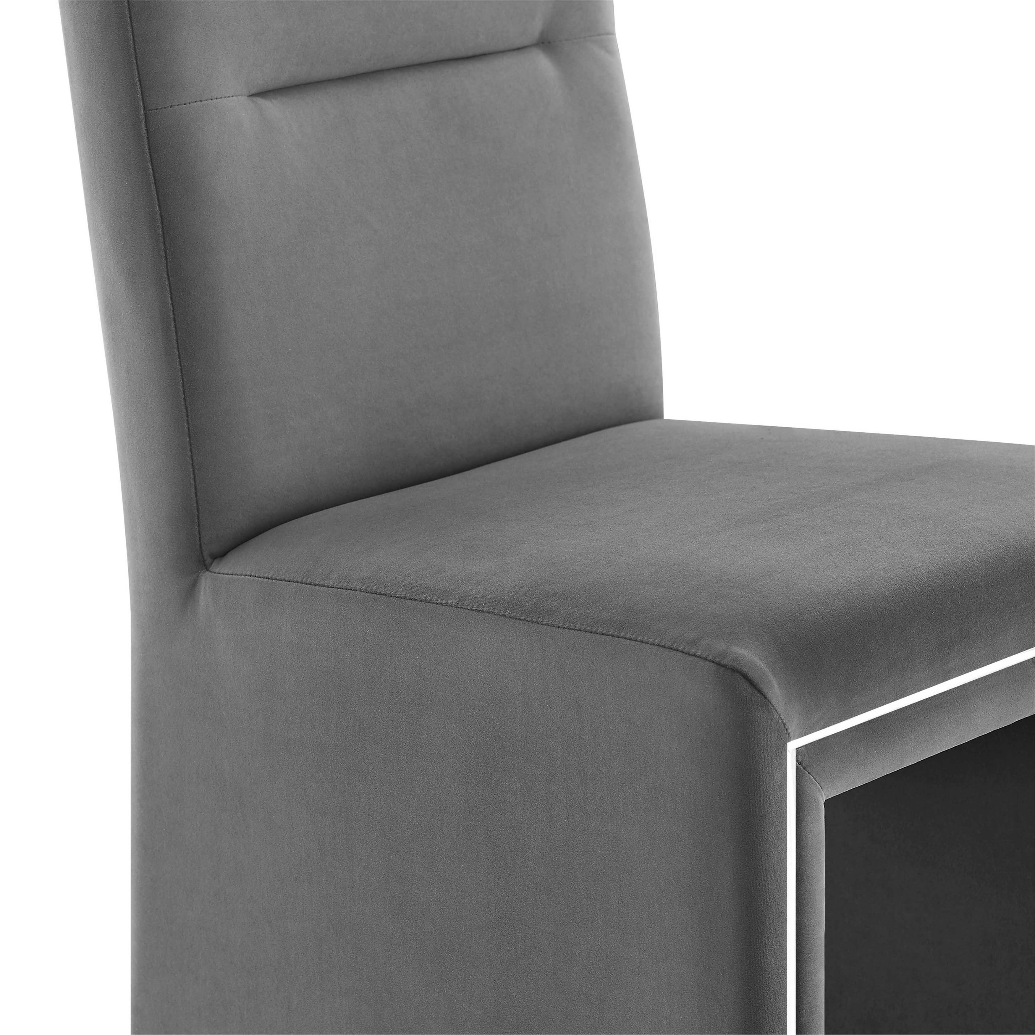 Grey Performance Velvet Dining Chair L7811