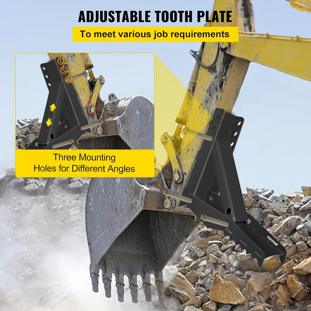 24 inch Excavator Hydraulic Thumb Backhoe Thumb Attachments Weld 1/2 Inch Teeth Thick Steel Plate Assembly CNC Plasma Cut Bolt-On Design Q10898